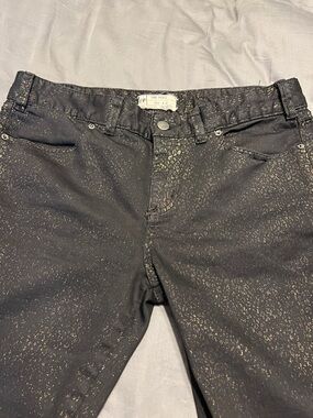 Free People Black Jeans with Gold Speckle Detail
